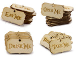 Alice in The Wonderland Wooden Party Favor Tags
