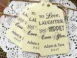 Personalized Love Laughter and Happily Ever After Wedding Favor Tags