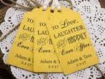 Personalized Love Laughter and Happily Ever After Wedding Favor Tags