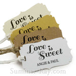 Personalized Love is Sweet Wedding Favor Tags with Twine/Thread