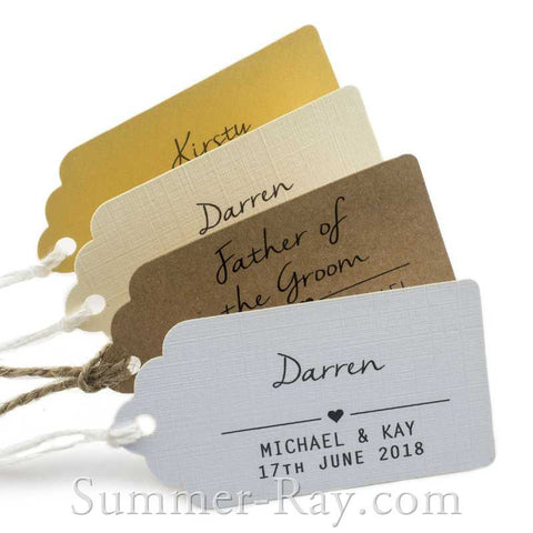 Individually Personalized Guest Names Vintage Favor Tags