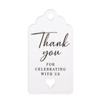 50pcs Thank You for Celebrating with Us White Wedding Favors Gift Tags