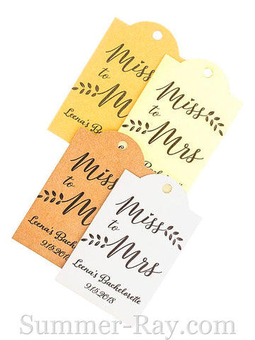 Personalized Miss to Mrs Bridal Shower Gift Tags