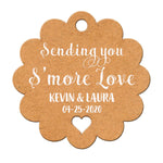 Personalized Sending You S'More Love Wedding Favors Scallop Gift Tags