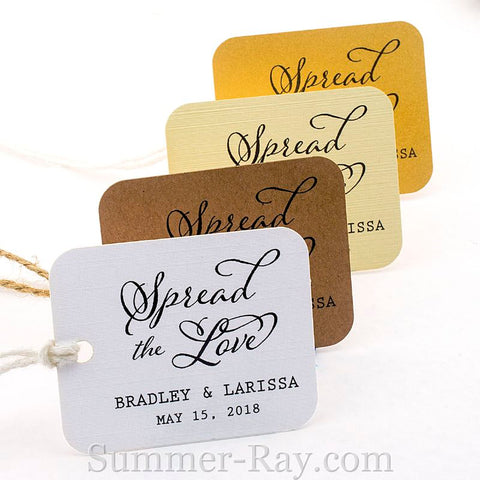 Personalized Spread the Love Rounded Rectangle Gift Tags