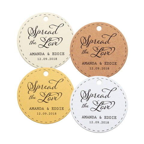 Personalized Spread the Love Round Gift Tags