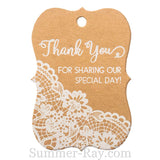 White Printing Thank You for Sharing Our Special Day Little Violin Kraft Gift Tags