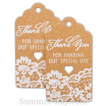 White Printing Thank You for Sharing Our Special Day Royale Kraft Gift Tags