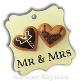 Elegant Square Gift Tags with Double Resin Bride and Groom