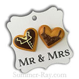 Elegant Square Gift Tags with Double Resin Bride and Groom