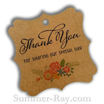 Elegant Square Thank You Gift Tags with Floral Print (II)