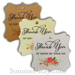 Elegant Square Thank You Gift Tags with Floral Print (II)