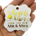Elegant Square Gold Foil Hot Stamping Hugs and Kisses Gift Tags