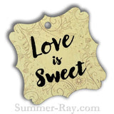 Elegant Square Love is Sweet Gift Tags