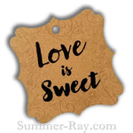 Elegant Square Love is Sweet Gift Tags
