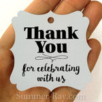 Elegant Square Thank You for Celebrating with Us Gift Tags