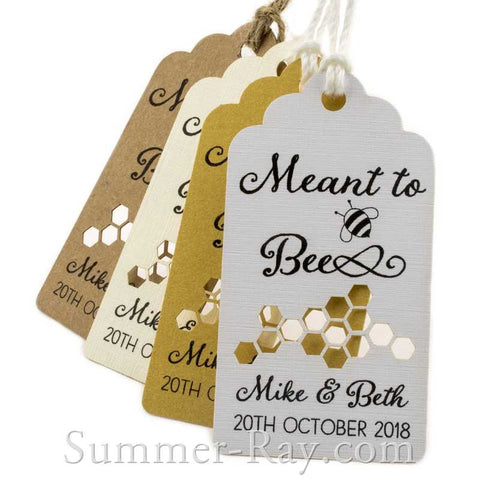 Personalized Meant to Bee Honeycomb Favor Tags