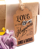 Personalized Love is The Key to Happiness Gift Tags with Tibetan Key Charm
