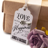 Personalized Love is The Key to Happiness Gift Tags with Tibetan Key Charm