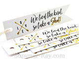Gold Foil Hot Stamping Tied the Knot Take a Shot Pennant Flag Favor Tags