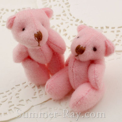 Mini Pink Teddy Bear 50 mm - 10 or 50 pieces