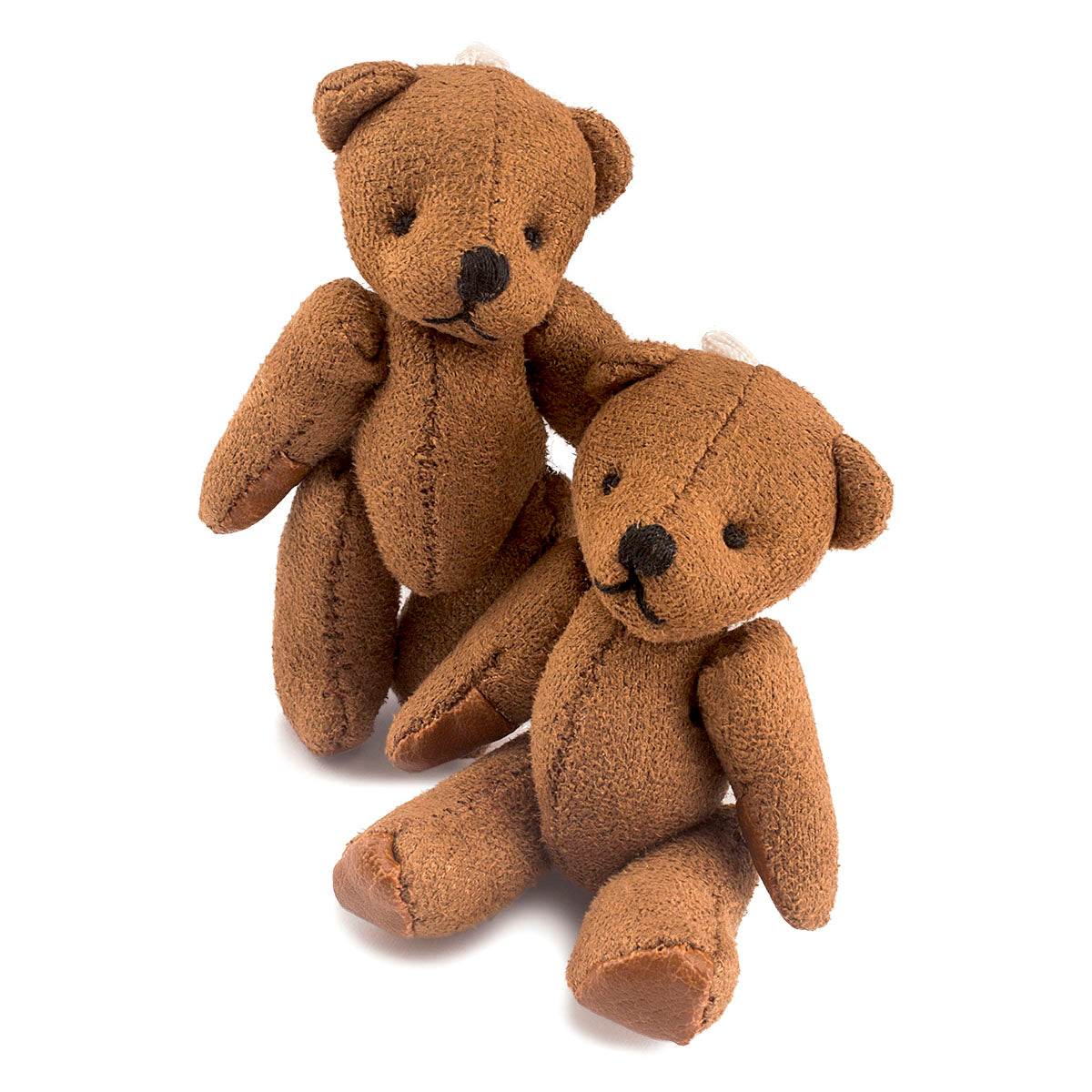 2.4 inches Mini Jointed Dark Brown Teddy Bears with Faux