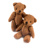 2.4 inches Mini Jointed Dark Brown Teddy Bears with Faux Leather