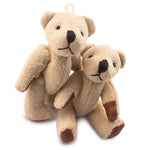 2.4 inches Mini Jointed Khaki Brown Teddy Bears with Faux Leather