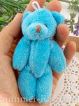 Mini Blue Teddy Bear 90mm - 10 pieces