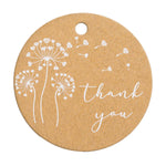 Round Thank You Favors Tags Wedding Gift Tags with White Printing
