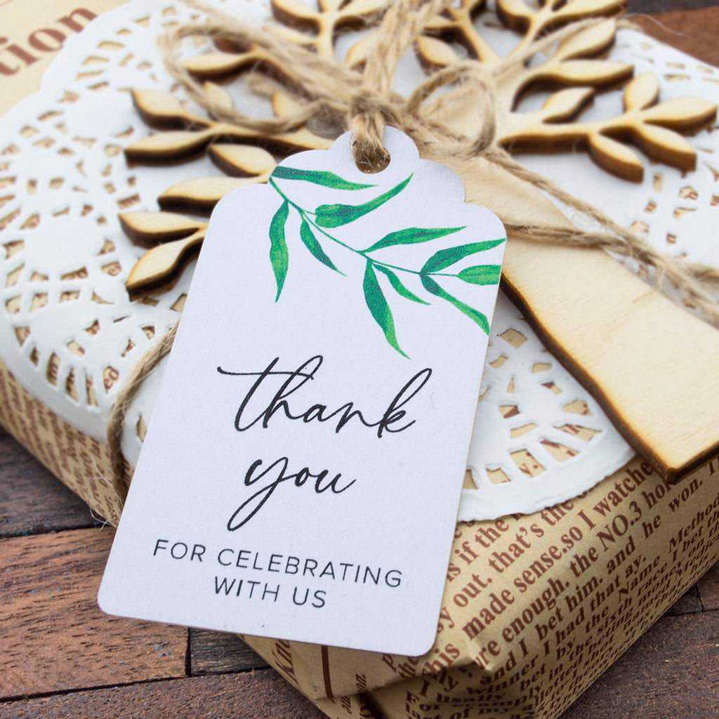 50pcs Thank You for Celebrating with Us Gift Tags with Water Color Wil –