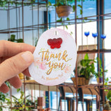 Floral Theme Baby Shower Thank You for Fluttering by Favor Tags with Mixed Color Butterfly Rhinestone