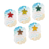 50pcs Beach Theme Thank You for Making Our Day So Sweet Wedding Favor Gift Tags with Mixed Color Starfish Rhinestones