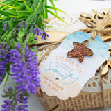 Personalized 50pcs Beach Theme Thank You for Making Our Day so Sweet Wedding Favor Gift Tags with Mixed Color Starfish Rhinestone