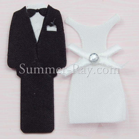 Tuxedo and Wedding Gown Fabric Embellishment - 25 or 100 pairs