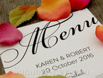Personalized Wedding White Menu