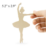 Wooden Silhouette Ballerina in 4 Poses Wooden Craft Piece 4"