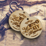 Wooden Love is The Key to Happiness Gift Tags Wedding Thank You Tags
