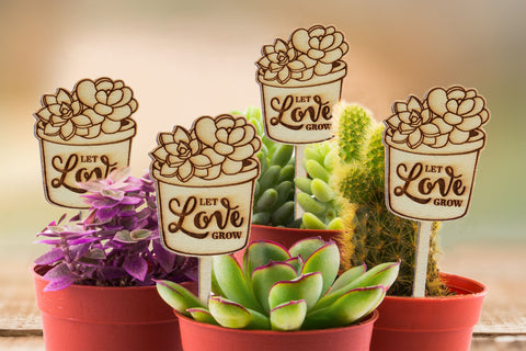 let love grow succulent wedding favors Wooden Let Love Grow Wedding Bridal Shower Succulent Favour Plant Mark – Summer-Ray.com