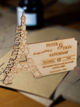 Personalized Wooden Save the Date Fridge Magnet Eiffel Tower Romantic Paris Theme