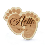 Wooden Baby Feet Baby Shower Tag with Wooden Peg Favor Tags