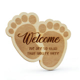 Wooden Baby Feet Baby Shower Tag with Wooden Peg Favor Tags