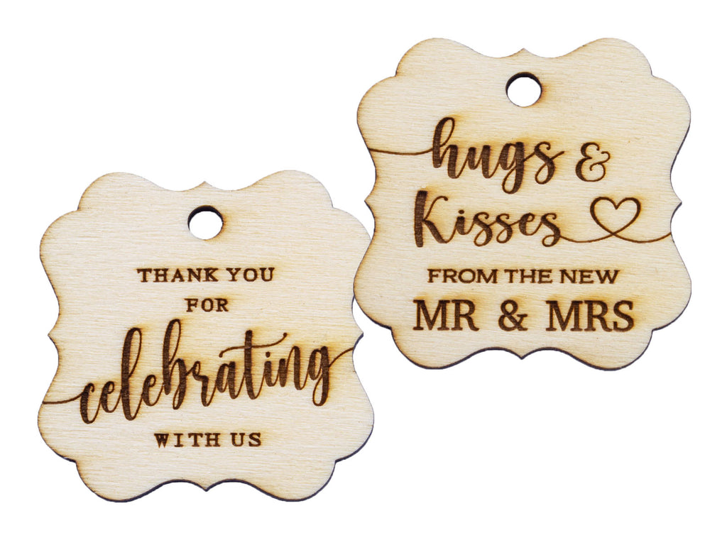 Elegant Square Thank You for Celebrating with Us Favor Tags Wedding Gi –