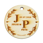 Round Wooden Personalized Wedding Favors Tags Thank You Tags