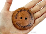 2-Eye Personalized Wooden Engraved Buttons 60 mm