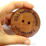2-Eye Personalized Wooden Engraved Buttons 60 mm