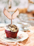 Wooden Angel Wings Laser Cut Cupcake Topper for Baby Shower Birthday Parties