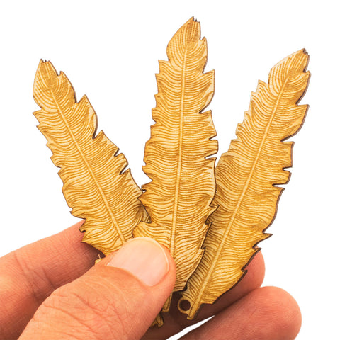 Laser Cut Wooden Feather Scrapbooking Embellishment Jewelry Making