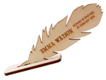Personalized Wooden Feather Place Card