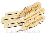 Personalized Wooden Feather Place Card